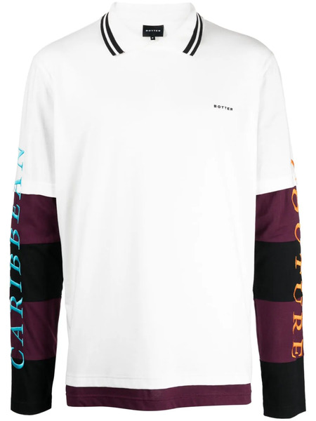  Botter Layered-effect Logo-embroidered T-shirt - White 