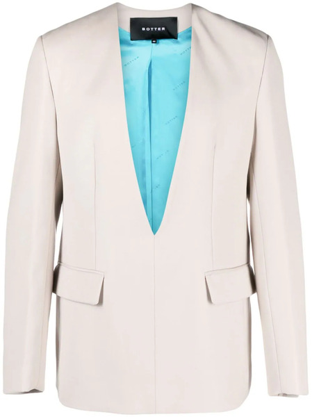  Botter Plunging V-neck Wool Blazer - Neutrals 