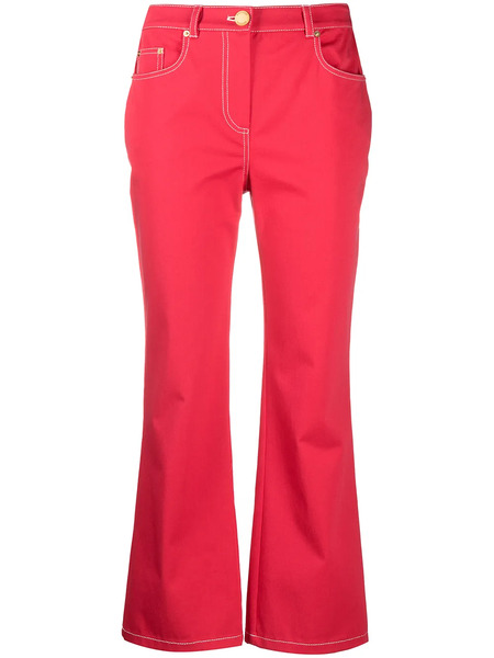  Boutique Moschino High-rise Flared Cotton Jeans - Pink 