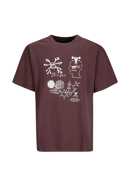  Brain Dead Ancient Knowledge Printed T-shirt - Red 