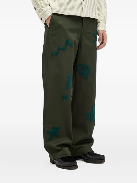  Brain Dead Chenille-embroidered Trousers - Green 