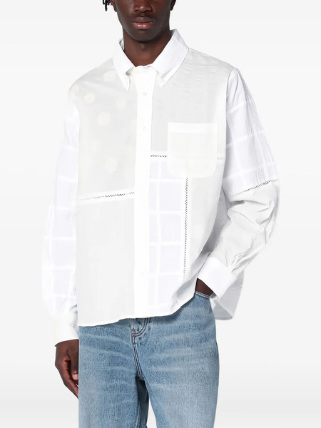  Brain Dead Patchwork Eyelet Shirt - White 