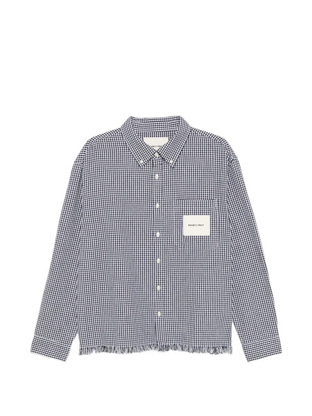  Bram’s Fruit Gingham-pattern Frayed Shirt - Black 