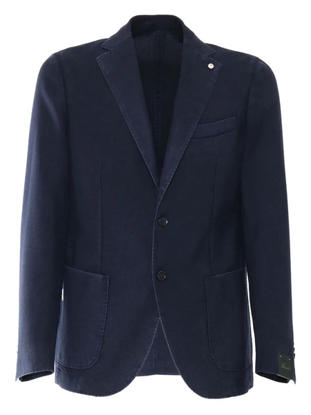  Brando Buttoned Patch-pocket Blazer - Blue 