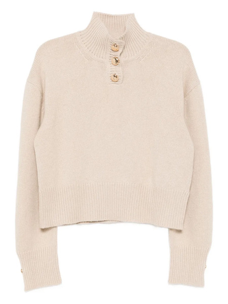  Brandon Maxwell Henley Sweater - Neutrals 