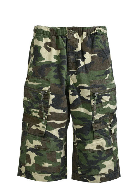  Breath Camouflage-print Shorts - Green 