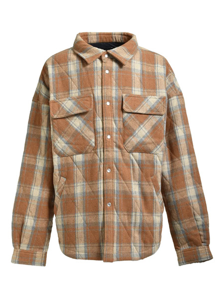  Breath Checked-pattern Shirt - Brown 