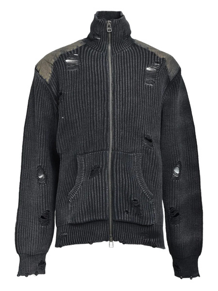  Breath Distressed-details Cardigan - Grey 