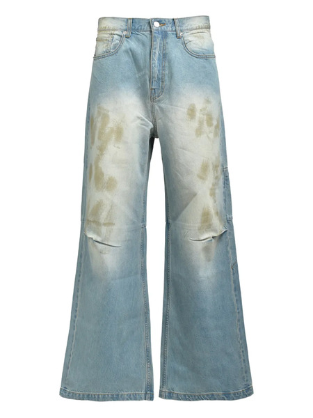  Breath Distressed Panelled Trousers - Blue 