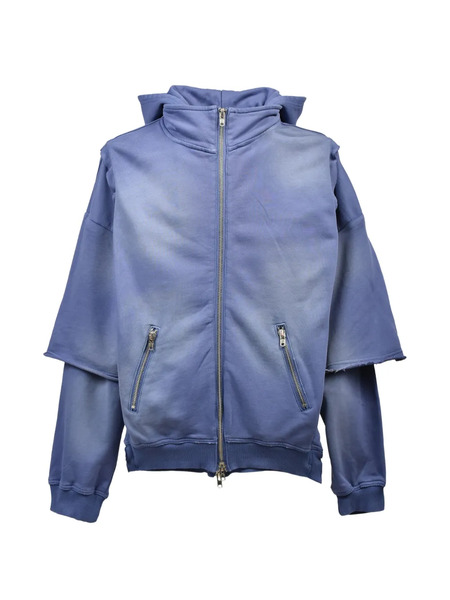  Breath Layered Zip-up Hoodie - Blue 