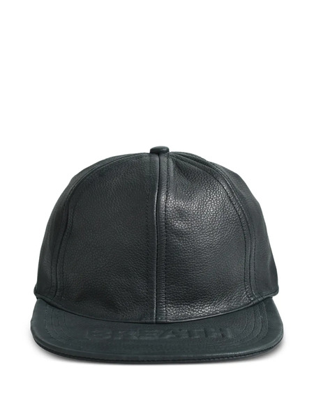  Breath Logo-embossed Leather Baseball Cap - Black 
