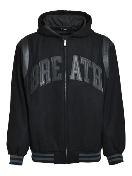  Breath Logo-patch Bomber Jacket - Black 