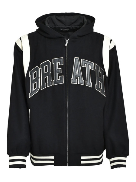  Breath Logo-patch Bomber Jacket - Black 