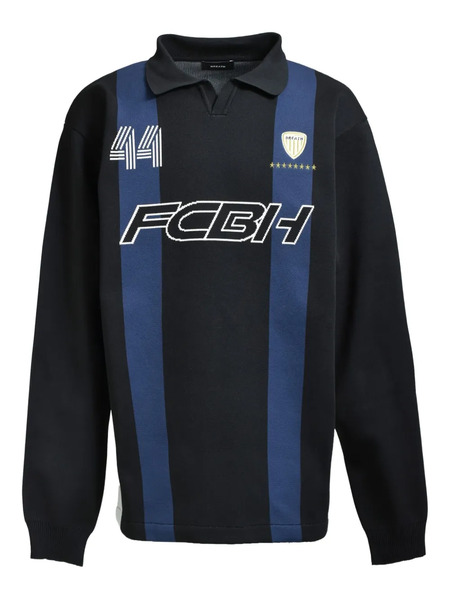 Breath Uniform Polo-collar Sweater - Black 