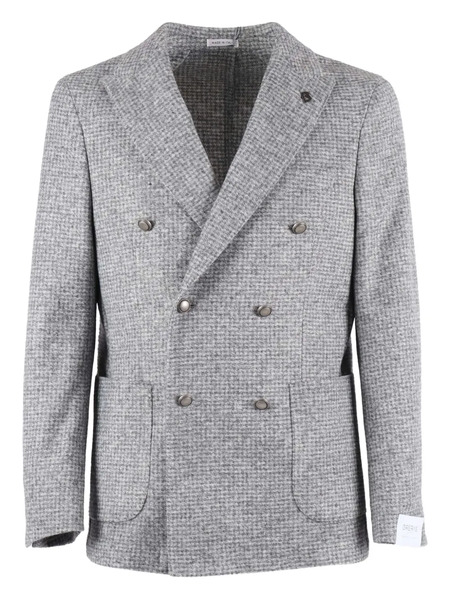  Brera Check-print Double-breasted Blazer - Grey 