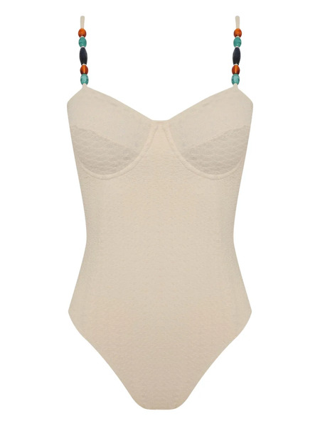  Brigitte Beaded-strap Swimsuit - Neutrals 
