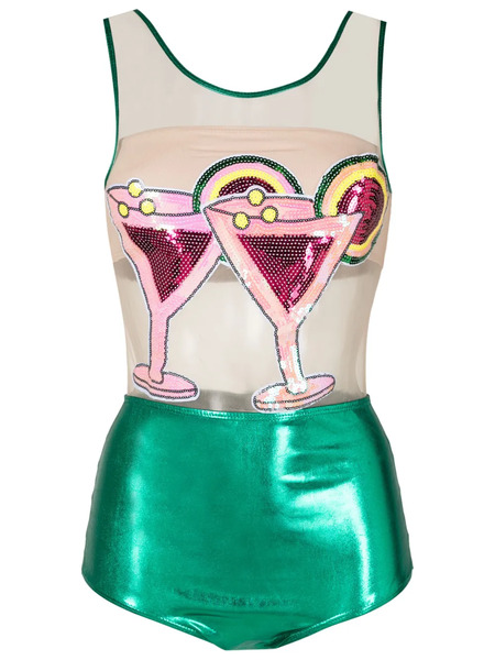  Brigitte Carnaval/festival Drink Sequin-embellished One-piece - Green 