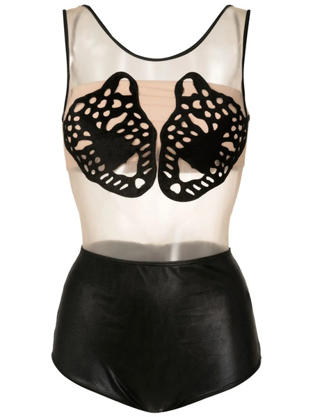  Brigitte Carnaval/festival Leopard-appliqué One-piece - Black 