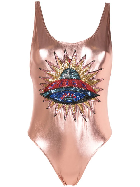  Brigitte Carnaval/festival Sequin-embellished Metallic One-piece - Pink 