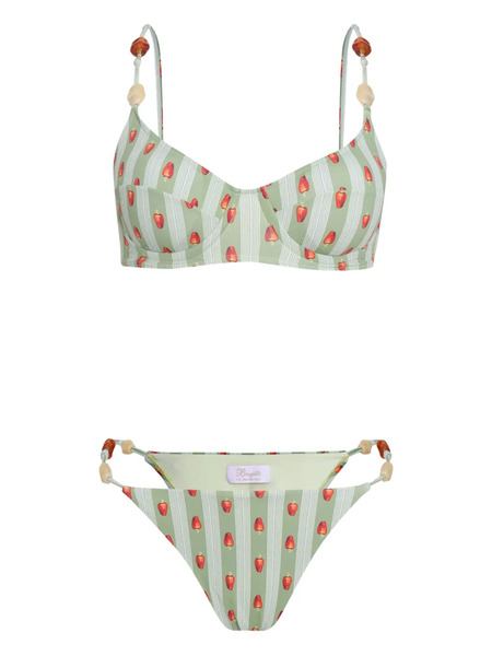  Brigitte Eva Strawberry-print Bikini - Green 