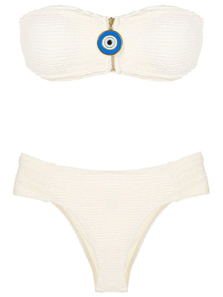  Brigitte Evil-eye Strapless Bikini - White 