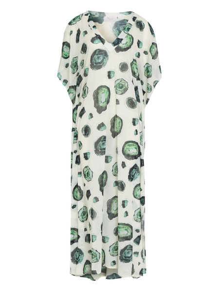  Brigitte Graphic-print Kaftan - White 