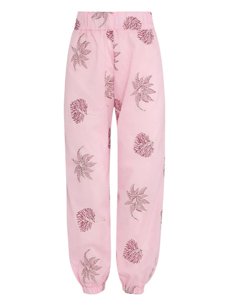  Brigitte Jasmine Botanical-print Elasticated Trousers - Pink 