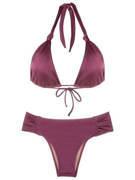  Brigitte Knot-detail Triangle-cup Bikini - Purple 