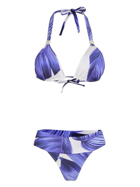  Brigitte Leaf-print Bikini - Blue 