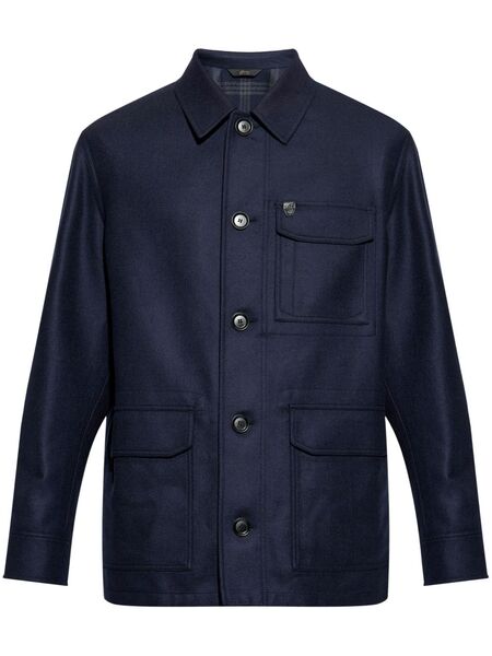  Brioni Buttoned Wool Jacket - Blue 