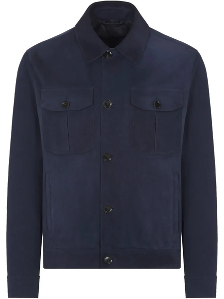  Brioni Cupro Shirt Jacket - Blue 