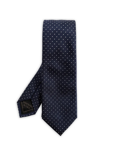  Brioni Dotted Silk Tie - Blue 