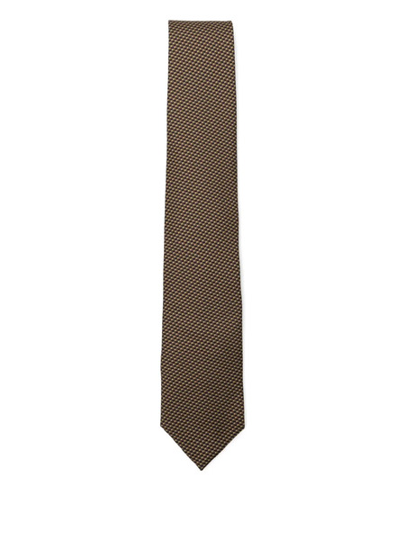  Brioni Patterned Silk Tie - Yellow 