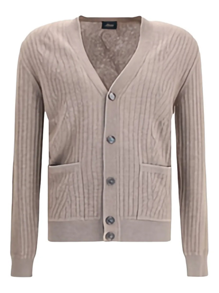  Brioni Ribbed Cardigan - Neutrals 