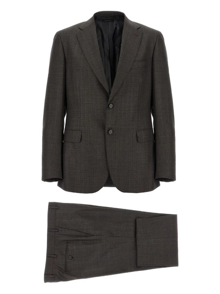  Brioni Single-breasted Flat-front Suit - Brown 