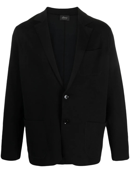  Brioni Single-breasted Jersey Blazer - Black 