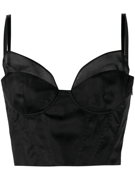  Brock Collection Fitted Silk Top - Black 