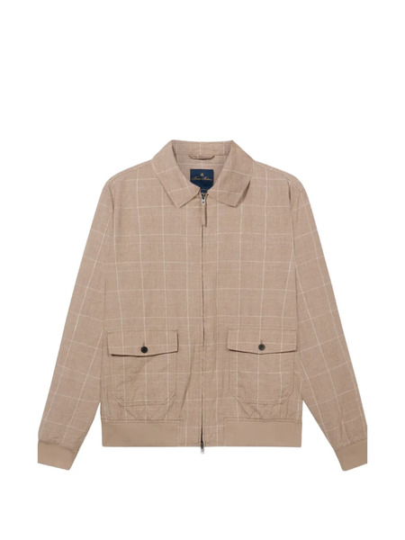  Brooks Brothers Checked Bomber Jacket - Neutrals 