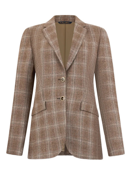  Brooks Brothers Checked-pattern Virgin-wool Blazer - Brown 