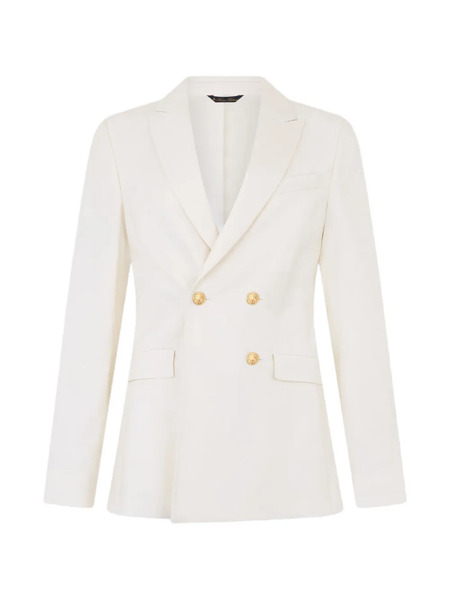  Brooks Brothers Double-breasted Button Blazer - Neutrals 