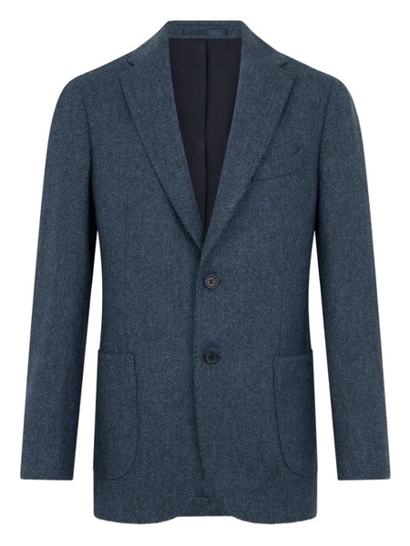  Brooks Brothers Herringbone-pattern Single-breasted Blazer - Blue 