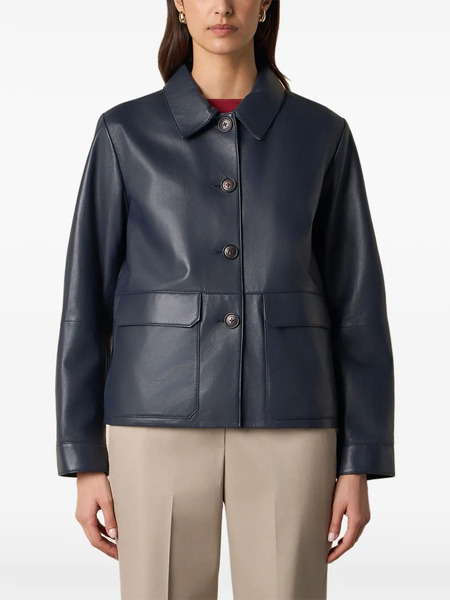  Brooks Brothers Patch-pocket Leather Jacket - Blue 
