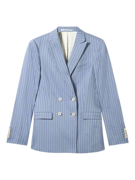  Brooks Brothers Pinstriped Linen-blend Blazer - Blue 