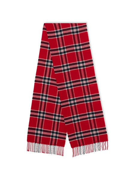  Brooks Brothers Plaid Fringed Wool Scarf - Red 