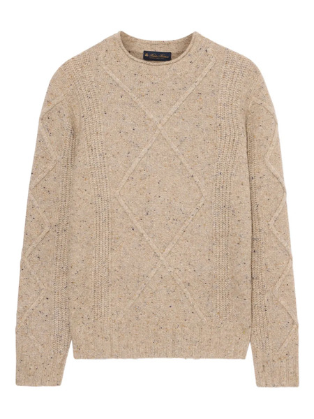  Brooks Brothers Ribbed-trims Crew-neck Sweater - Neutrals 