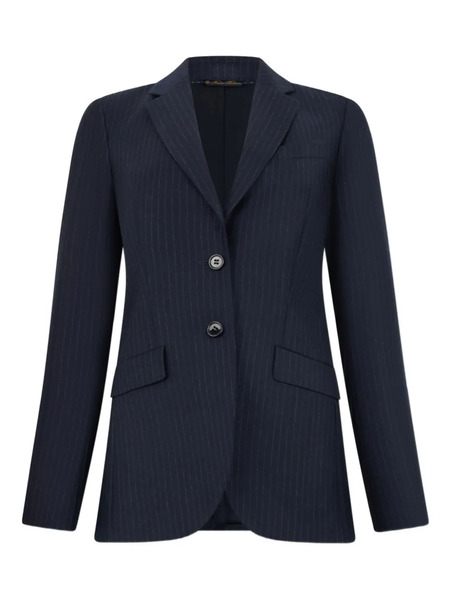  Brooks Brothers Striped-pattern Virgin-wool Blazer - Blue 