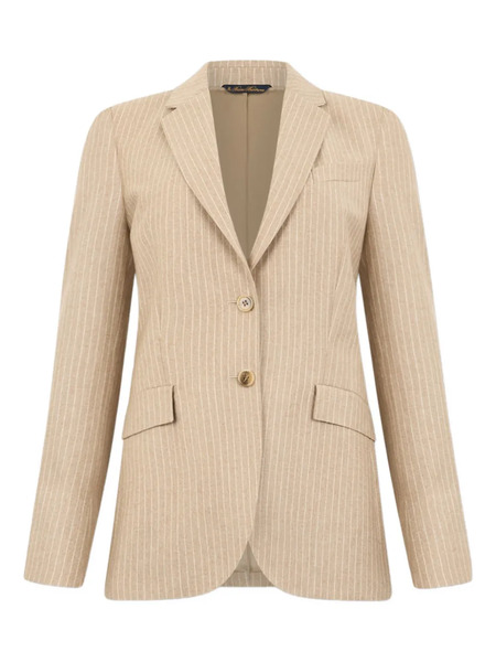  Brooks Brothers Striped-pattern Virgin-wool Blazer - Neutrals 