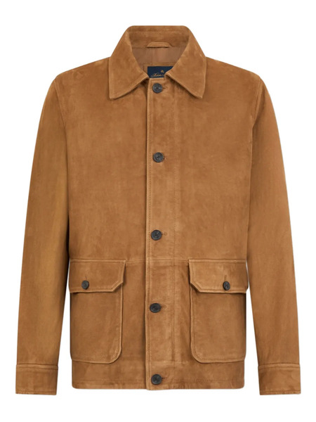  Brooks Brothers Suede Overshirt Jacket - Brown 