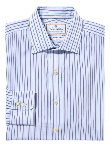  Brooks Brothers X Thomas Mason Striped-pattern Shirt - Blue 