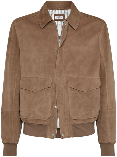  Brunello Cucinelli Aviator Jacket - Brown 